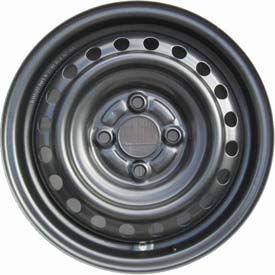 Honda Fit 2009 powder coat black 15x5.5 steel wheels or rims. Hollander part number STL63989, OEM part number 42700TF0N01.