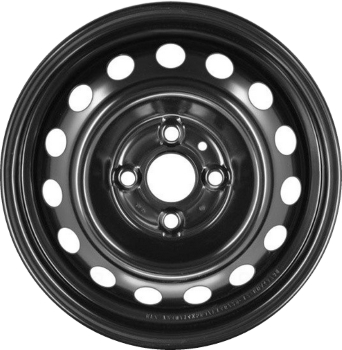 Hyundai Accent 2006-2011, Rio 2006-2011 powder coat black 14x5.5 steel wheels or rims. Hollander part number STL74656U, OEM part number 529101G100, 529101G105.