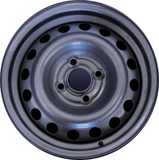 Hyundai Accent 2012-2017 powder coat black 14x5.5 steel wheels or rims. Hollander part number STL70818HH, OEM part number 529101R005, 529101R000.