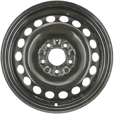 Chevrolet Malibu 2004-2008 powder coat black 15x6.5 steel wheels or rims. Hollander part number STL8054, OEM part number 9593961.