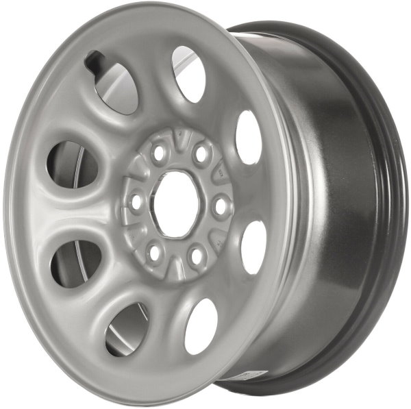GMC Savana 1500 2009-2014, Sierra 1500 1999-2013, Yukon 1500 2001-2014 powder coat silver 17x7.5 steel wheels or rims. Hollander part number STL8069, OEM part number 9595246.