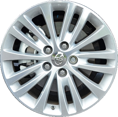 Toyota Avalon 2013-2015 silver machined 17x7 aluminum wheels or rims. Hollander part number ALY69622, OEM part number 4261107070.