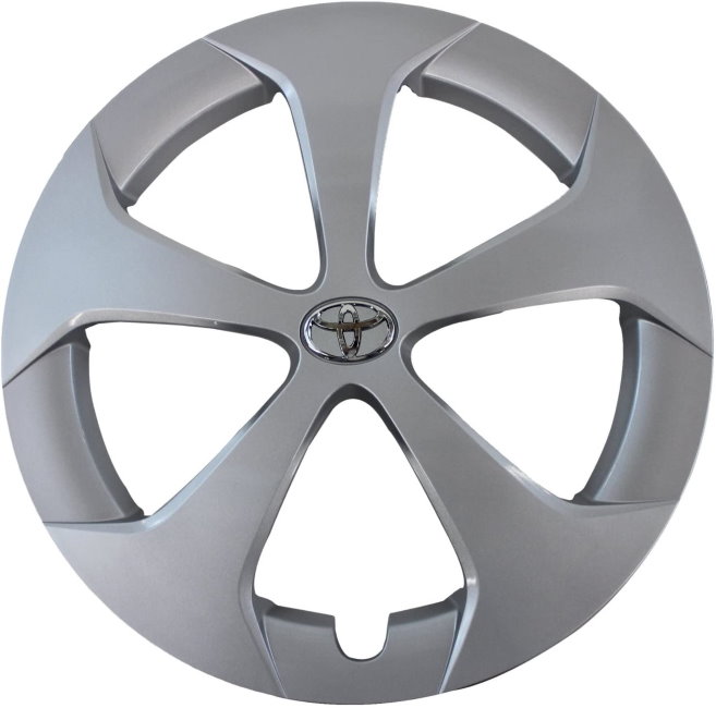 Toyota Prius 2012-2015, Plastic 5 Spoke, Single Hubcap or Wheel Cover For 15 Inch Alloy Wheels. Hollander Part Number H61167.