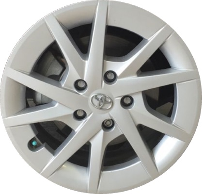 Toyota Prius V 2012-2018, Plastic 10 Spoke, Single Hubcap or Wheel Cover For 16 Inch Alloy Wheels. Hollander Part Number H61165U20.