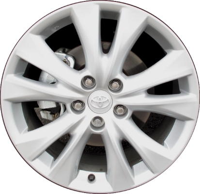 Toyota RAV4 2013-2015 powder coat silver or grey 18x7.5 aluminum wheels or rims. Hollander part number ALY69628U/B, OEM part number 426110R160, 4261142450.