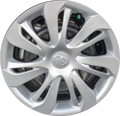 Toyota Yaris 2019-2020, Plastic 7 Split Spoke, Single Hubcap or Wheel Cover For 15 Inch Steel Wheels. Hollander Part Number H61187.
