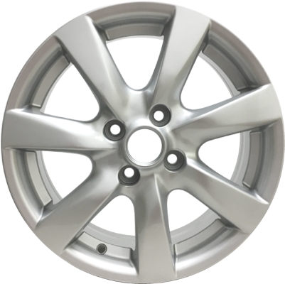 Nissan Versa 2012-2015 powder coat silver 15x5.5 aluminum wheels or rims. Hollander part number ALY62578, OEM part number 403009KC1A, 403003AW1A, 403003BA1C.