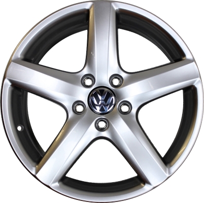 Volkswagen Jetta 2005-2014, Jetta GLi 2008-2014 powder coat hyper silver 17x7 aluminum wheels or rims. Hollander part number 69912U78.HYPV1, OEM part number 1K0601025AE88Z.