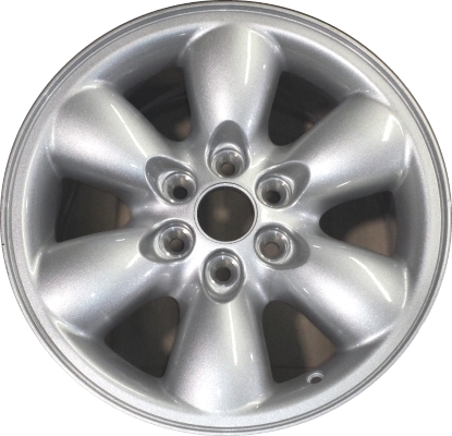 Dodge Dakota 2003-2004, Durango 2003 powder coat silver 16x7 aluminum wheels or rims. Hollander part number 2188, OEM part number Not Yet Known.