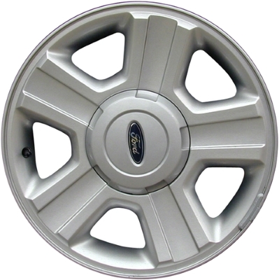 Ford F-150 2004-2008 powder coat silver 17x7.5 aluminum wheels or rims. Hollander part number ALY3554U20.PS02, OEM part number 4L3Z1007AA.
