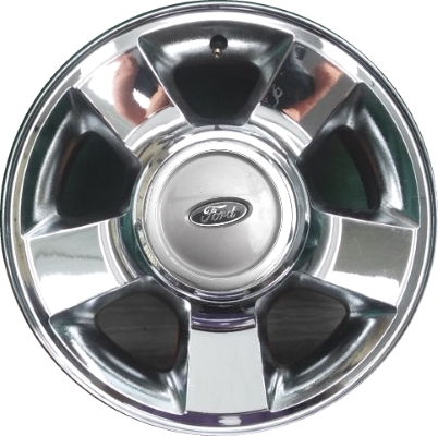 Ford Explorer 2004-2005 chrome 16x7 aluminum wheels or rims. Hollander part number ALY3561, OEM part number 4L2Z1007PA.