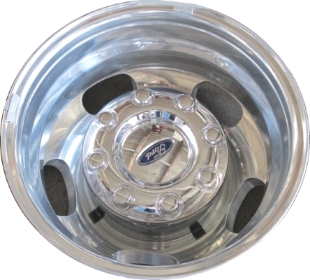Ford F-350 DRW 2005-2020, F-450 2011-2014 polished 17x6.5 aluminum wheels or rims. Hollander part number 3619, OEM part number 6C3Z1007C, HC3Z1007E.