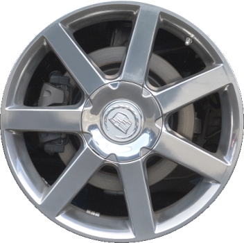 Cadillac XLR 2004-2008 polished 18x8 aluminum wheels or rims. Hollander part number ALY4577/4576U80, OEM part number 9595386.