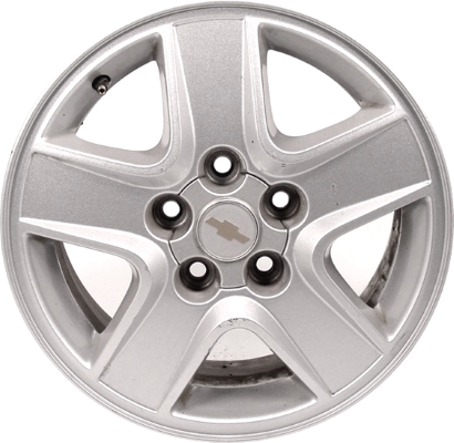 Chevrolet Malibu 2004-2006 powder coat silver 15x6.5 aluminum wheels or rims. Hollander part number ALY5173, OEM part number 9594224.