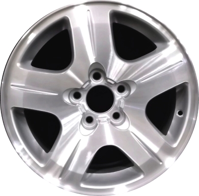 Chevrolet Malibu 2004-2005 silver machined 16x6.5 aluminum wheels or rims. Hollander part number ALY5175, OEM part number 9594226.
