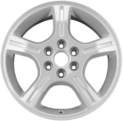 Chevrolet Uplander 2006-2009 powder coat silver 17x6.5 aluminum wheels or rims. Hollander part number ALY5012, OEM part number 9596413.