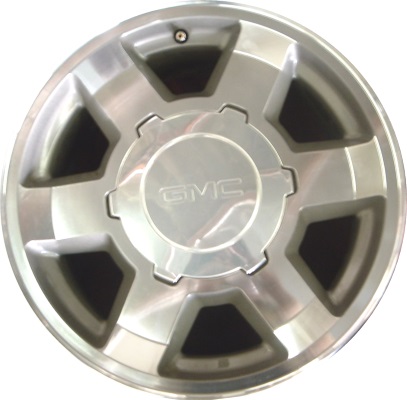GMC Yukon 1500 2005-2006 polished 17x7.5 aluminum wheels or rims. Hollander part number ALY5242U80, OEM part number 9596434.