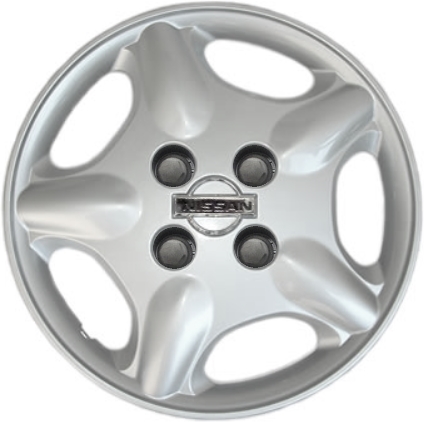 Nissan Altima 2000-2001, Plastic 5 Spoke, Single Hubcap or Wheel Cover For 15 Inch Steel Wheels. Hollander Part Number H53063.
