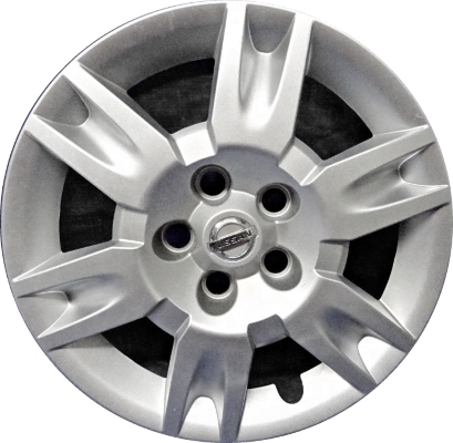 Nissan Altima 2005-2006, Plastic 6 Spoke, Single Hubcap or Wheel Cover For 16 Inch Steel Wheels. Hollander Part Number H53069.
