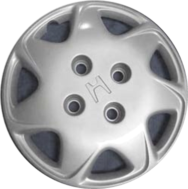 Honda Accord 1998-2002, Plastic 7 Spoke, Single Hubcap or Wheel Cover For 14 Inch Steel Wheels. Hollander Part Number H55047.