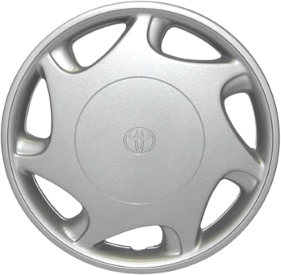 Toyota Camry 1997-2000, Plastic 7 Slot, Single Hubcap or Wheel Cover For 14 Inch Steel Wheels. Hollander Part Number H61087.