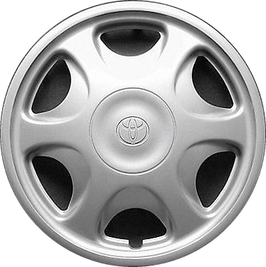Toyota Camry 1992-1996, Toyota Corolla 1993-2000, Toyota Tacoma 1995-2000, Plastic 6 Hole, Single Hubcap or Wheel Cover For 14 Inch Steel Wheels. Hollander Part Number H61095B.