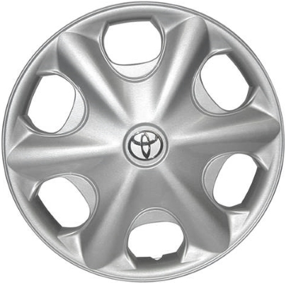 Toyota Camry 2000-2001, Plastic 6 Spoke, Single Hubcap or Wheel Cover For 15 Inch Steel Wheels. Hollander Part Number H61103.