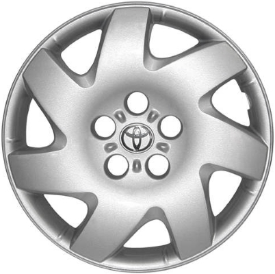 Toyota Camry 2002-2006, Plastic 7 Spoke, Single Hubcap or Wheel Cover For 16 Inch Steel Wheels. Hollander Part Number H61114.