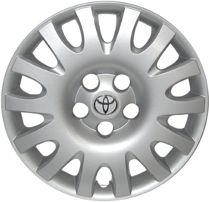 Toyota Camry 2002-2006, Plastic 14 Spoke, Single Hubcap or Wheel Cover For 16 Inch Steel Wheels. Hollander Part Number H61116.