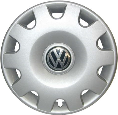 Volkswagen Golf 1999-2000, Volkswagen Jetta 1999-2002, Plastic 10 Slot, Single Hubcap or Wheel Cover For 15 Inch Steel Wheels. Hollander Part Number H61536.