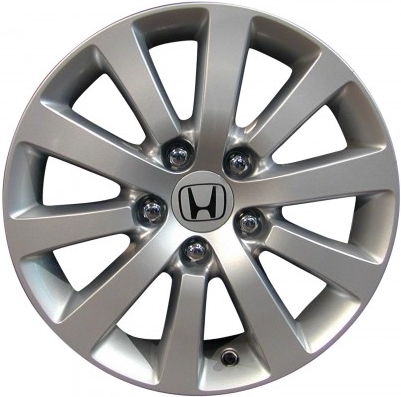 Honda Civic 2004-2005 powder coat silver 16x6.5 aluminum wheels or rims. Hollander part number ALY63876, OEM part number 42700S5SE82, 7612278.