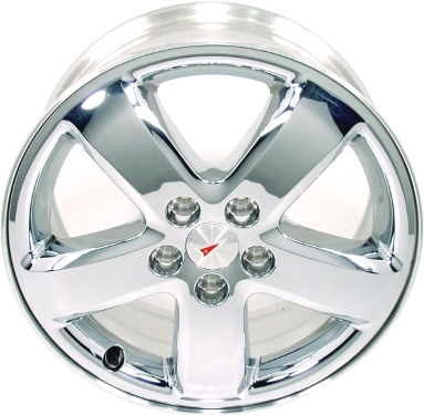 Chevrolet HHR 2007-2011, Malibu 2006-2011, Pontiac G6-2005-201 Saturn Aura 2007-2010 chrome clad bright 17x7 aluminum wheels or rims. Hollander part number 6584U86, OEM part number 9597379.