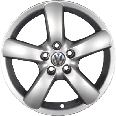 Volkswagen Golf 2005-2006, Golf GTi 2005-2006 powder coat silver 16x6.5 aluminum wheels or rims. Hollander part number 69804, OEM part number 1J0601025AQ8Z8.