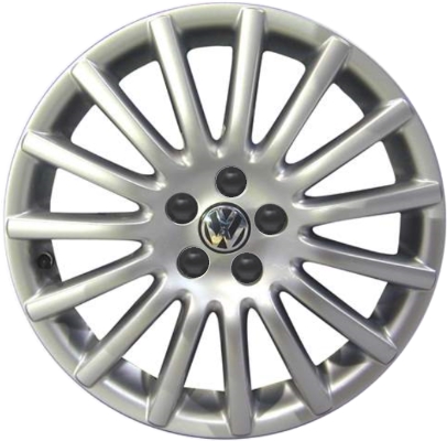 Volkswagen Golf 2004-2006, Golf GTi 2004-2006 powder coat silver 17x7 aluminum wheels or rims. Hollander part number 69805, OEM part number 1J0601025AR8Z8.