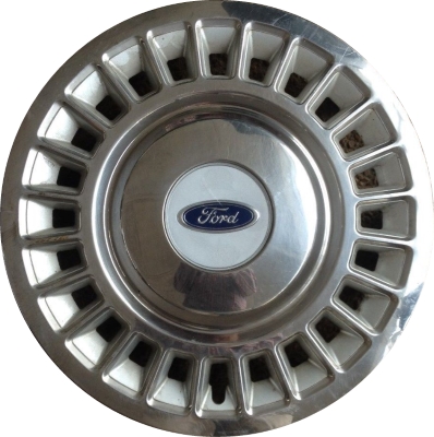 Ford Crown Victoria 1998-2002, Stainless Steel 24 Slot, Single Hubcap or Wheel Cover For 16 Inch Steel Wheels. Hollander Part Number H7014.