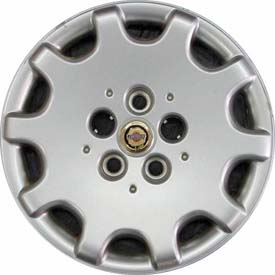 Chrysler Town & Country 2001-2002, Plastic 10 Slot, Single Hubcap or Wheel Cover For 15 Inch Steel Wheels. Hollander Part Number H8002B.