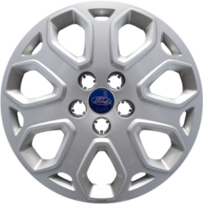 Ford Focus 2012-2014, Plastic 7 Split Spoke, Single Hubcap or Wheel Cover For 16 Inch Steel Wheels. Hollander Part Number H7059.