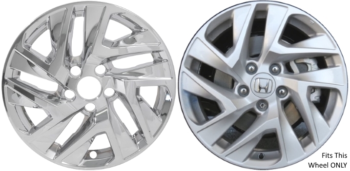 Honda CR-V 2015-2016 Chrome, 5 Y-Spoke, Plastic Hubcaps, Wheel Covers, Wheel Skins, Imposters. ONLY Fits 17 Inch Alloy Wheel Pictured. Part Number IMP-7645PC.