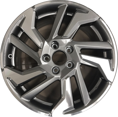 Honda HR-V 2019-2022 grey machined 18x7.5 aluminum wheels or rims. Hollander part number ALY63154, OEM part number 08W18-T7S-100.
