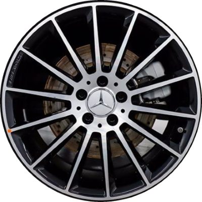 Mercedes-Benz A35 2021-2022 black machined 19x8 aluminum wheels or rims. Hollander part number ALY65577U45/95160, OEM part number 17740119007X23.