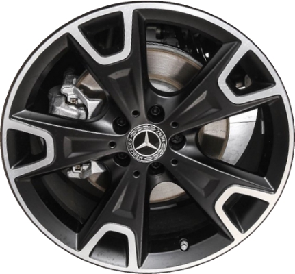 Mercedes-Benz GLA250 2018-2020 black machined 19x8 aluminum wheels or rims. Hollander part number ALY85579, OEM part number 15640126007X36.