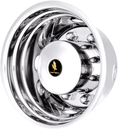 JDTU176810 Stainless Steel 17.5 Inch Dually Tandem Trailer Hubcaps Set