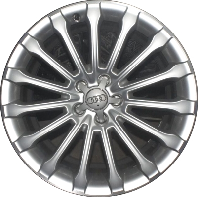 Audi A8 2009-2019, S8 2009-2012 powder coat silver 19x9 aluminum wheels or rims. Hollander part number 58985, OEM part number 4H0601025AQ.