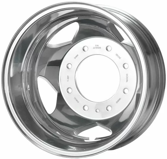 Chevrolet Silverado 3500 DRW 2011-2023, Sierra 3500 DRW 2011-2023 polished 17x6.5 aluminum wheels or rims. Hollander part number 5520, OEM part number 22791555.