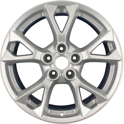 Nissan Maxima 2012-2015 powder coat silver 18x8 aluminum wheels or rims. Hollander part number ALY62582U20.PS13, OEM part number 403009DA1A.