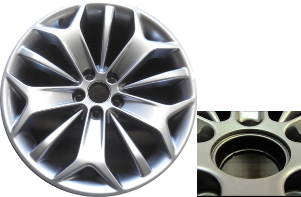 Ford Taurus 2015-2019 powder coat hyper silver 19x8.5 aluminum wheels or rims. Hollander part number ALY3925A20.BPERF, OEM part number DG1Z1007J.