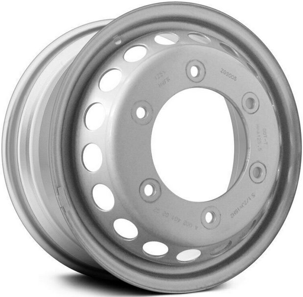 Freightliner Sprinter 3500 DRW 2011-2021, Sprinter 4500-2019-2021, Mercedes Sprinter 3500 DRW 2011-2025, Sprinter 4500-2019-2025 powder coat silver 16x5.5 steel wheels or rims. Hollander part number STL85412, OEM part number 24010102.