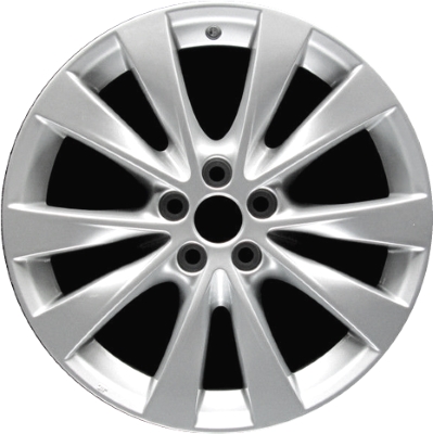 Toyota Venza 2013-2015 powder coat silver 19x7.5 aluminum wheels or rims. Hollander part number ALY69620, OEM part number 426110T040.