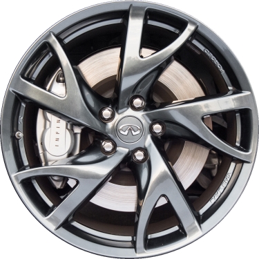 Infiniti Q50 2014-2016 powder coat dark hyper 19x8.5 aluminum wheels or rims. Hollander part number ALY73767, OEM part number Not Yet Known.