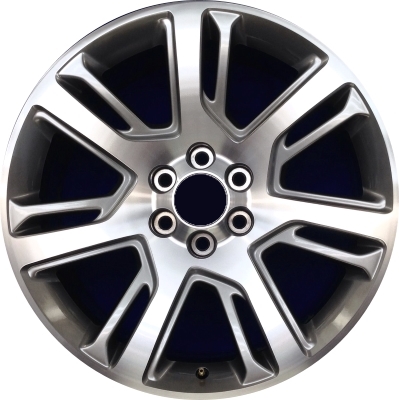 Cadillac Escalade 2015-2020 grey machined 22x9 aluminum wheels or rims. Hollander part number ALY4738, OEM part number 22939271.